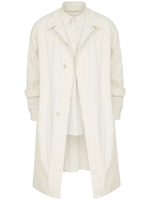 Cappotto dal design a strati in cotone bianco MAISON MARGIELA | S50AH0137M35354103